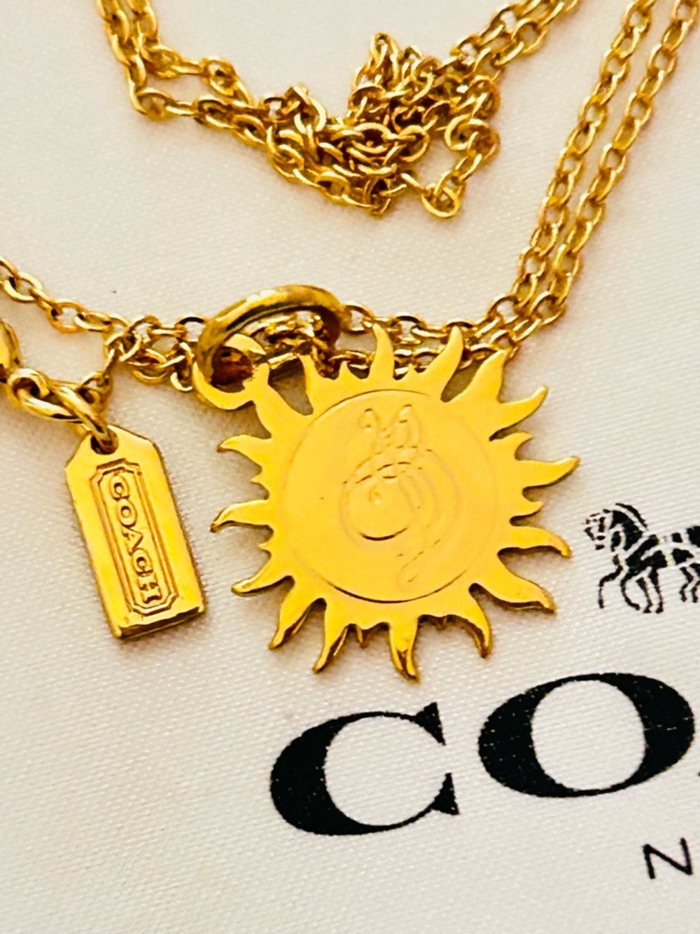 NWOT RARE Coach x Tony Duquette Sunburst Charm Necklace